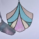 Pastel Art Deco stained Glass Suncatcher in dopamine decor colours