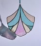 Pastel Art Deco stained Glass Suncatcher in dopamine decor colours