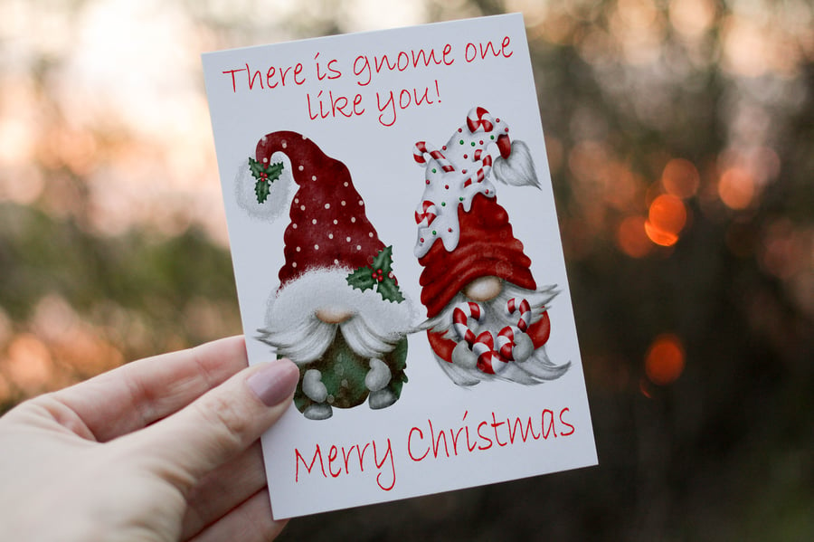 There Is Gnome One Like You Christmas Card, Custom Christmas Card, Personalized 