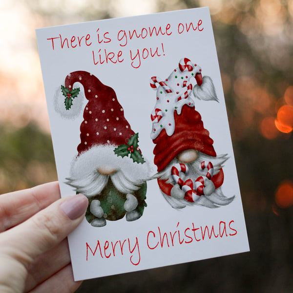 There Is Gnome One Like You Christmas Card, Custom Christmas Card, Personalized 