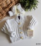 Hand Knitted Baby Cardigan & Booties Set with Merino Wool 0- 6 months size - Image 1