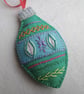 Bauble Retro Christmas Decoration hand embroidered felt  - Image 4