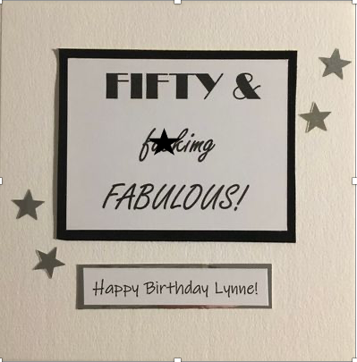 50th Birthday Card - personalised with name