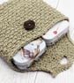Hand knitted pouch in beige - Image 2