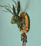 Autumn Equinox Folklore spirit jackalope with twig antlers   - Green Jack - Image 4