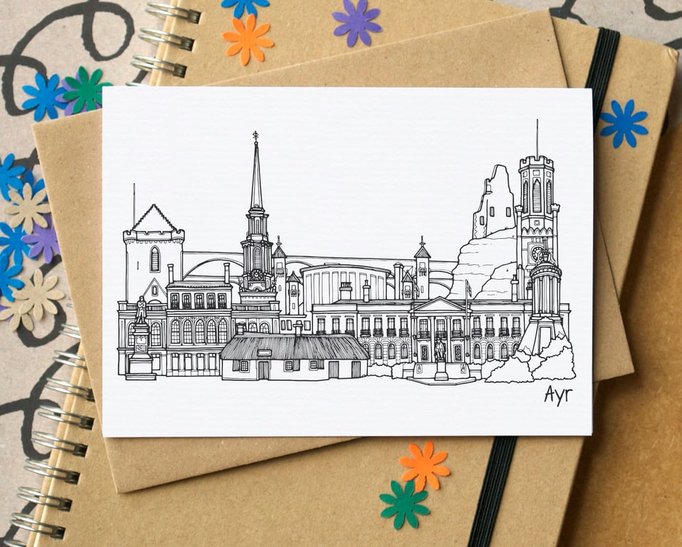 Ayr Skyline Greetings Card