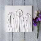 Allium & Chives Plaster Cast Wall Plaque: Botanical Art Tile