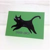 Black Cat Good Luck Card