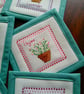 Coasters set of 6 Herb Cross Stitch Quilted Heat Resistant. - Image 3