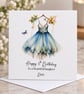 Fairy Flower Dress Birthday Card For Her Happy Birthday Daughter Niece etc - Image 1
