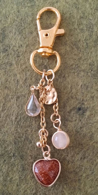 Handmade Goldstone Bag Charm
