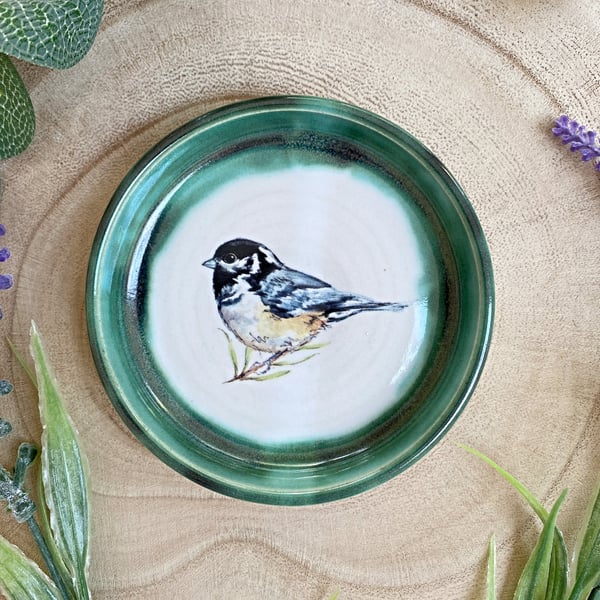 Coal Tit Hand Thrown Ceramic Dish