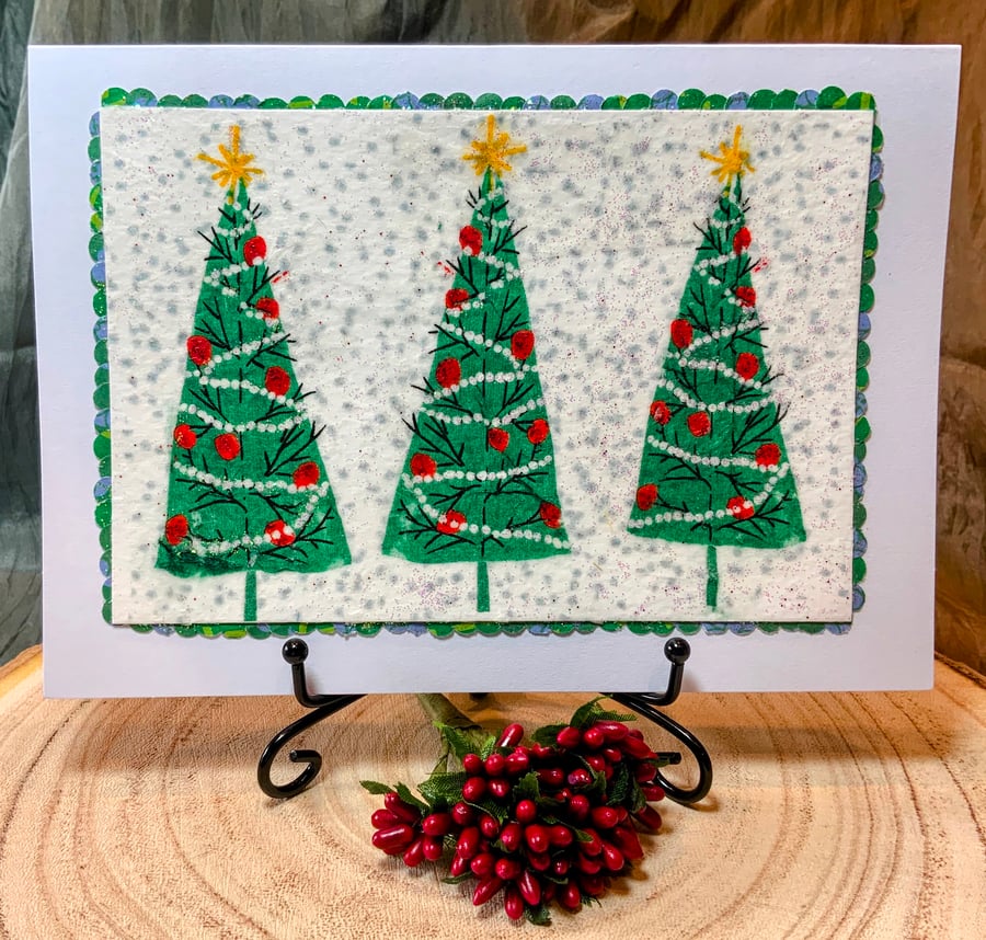 Pine Trees Christmas Card 