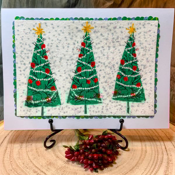 Pine Trees Christmas Card 