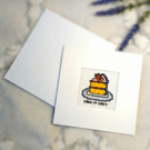 Handmade Cross Stitch Card Cake It Easy Funny Birthday Gift For Friend Baker Pun