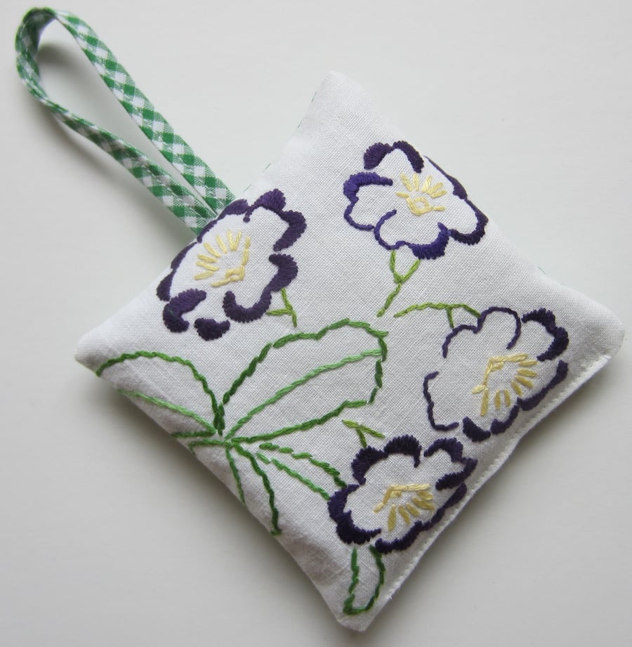 SALE Vintage Embroidered Floral Lavender Bag. 100% to Ukraine