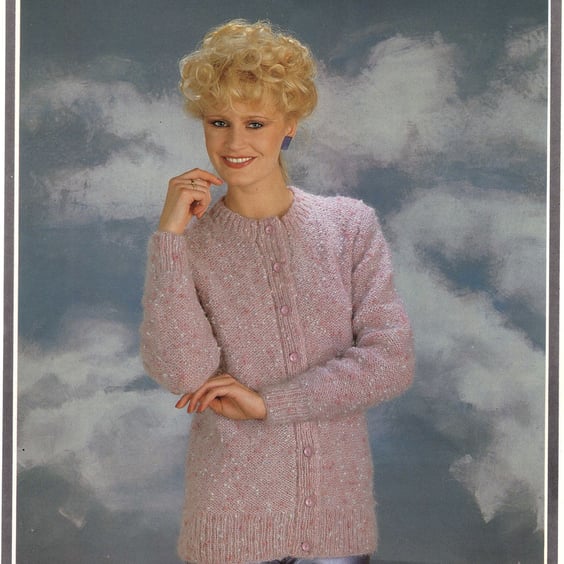 Vintage Knitting Pattern 1727: from Richard Poppleton, Mohair Type Cardigan