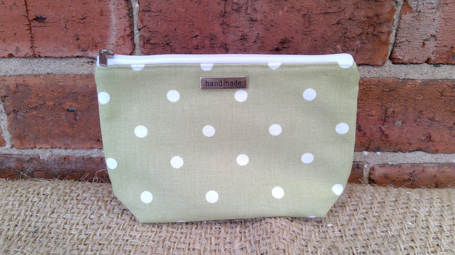 Pistachio Green Spot Zip Pouch