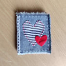 Denim Needle Case - Hearts - Recycled - Needle book