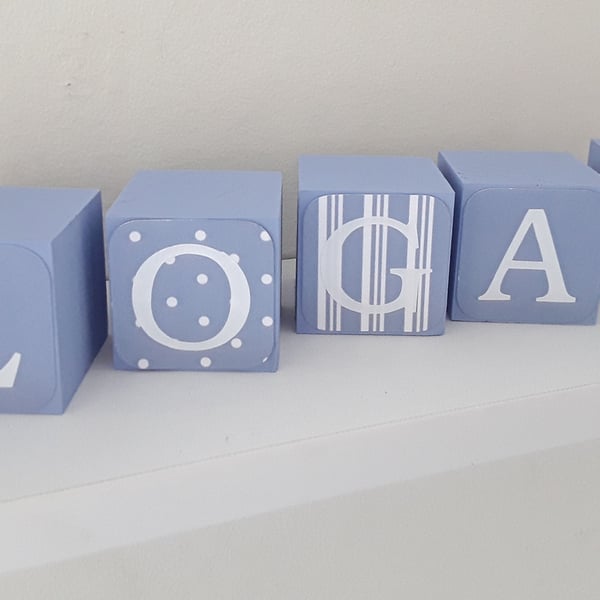 Personalised Baby Blocks,Painted Blocks,Baby Wood Blocks,New Baby Gift, 3 sizes