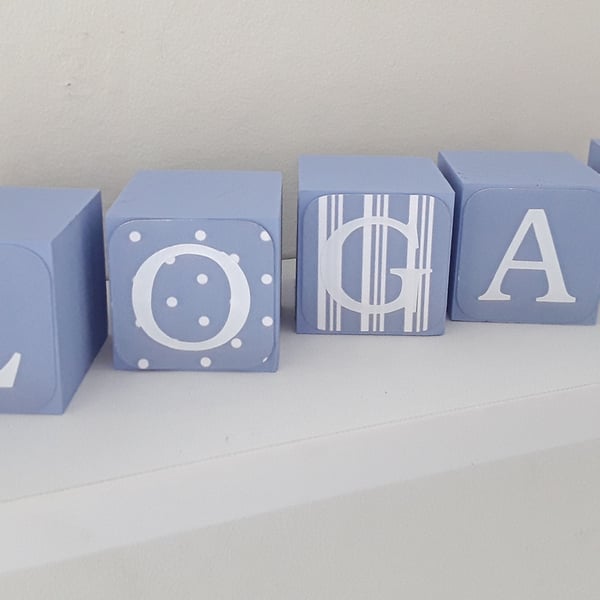 4cm & 5cm Personalised Baby Blocks,Painted Blocks,Baby Boy Blocks,Baby Girl Bloc