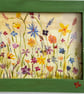 Original hand painted wildflower meadow . Framed.