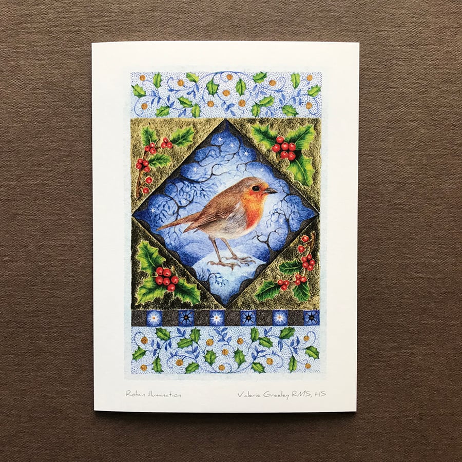 Robin Illumination card by Valerie Greeley