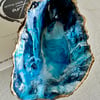 Hand painted Dorset Oyster Shell Jewellery Trinket dish. Acrylic Inks & Resins
