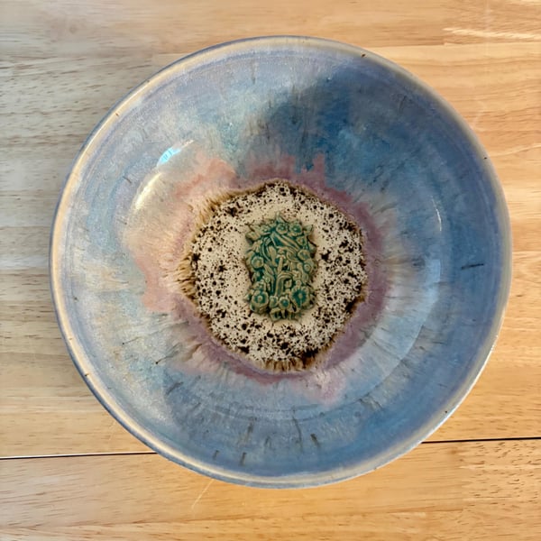 Handmade Ceramic Dish: Green Lady Altar Bowl