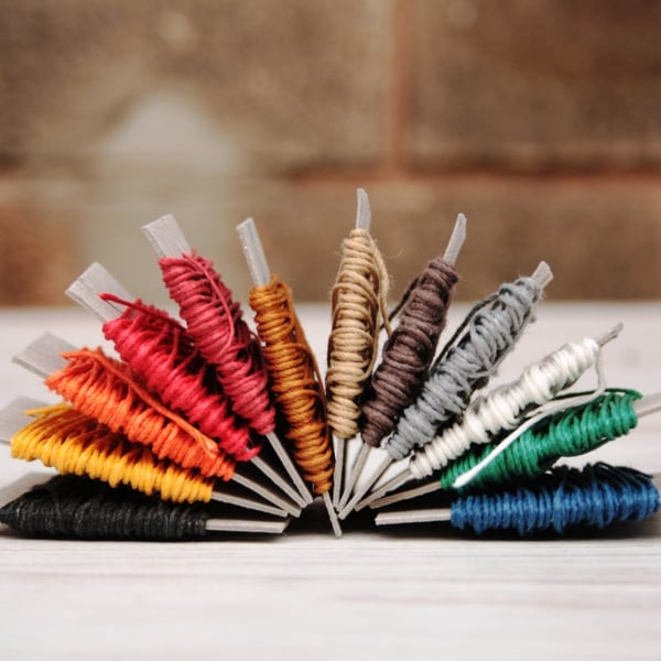 10m English Linen Thread, 4-ply, non-waxed, Coloured Bookbinding thread