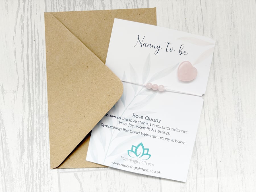 Nanny to be, Pregnancy Reveal Gifts, New Grandparents, Crystal Bracelet