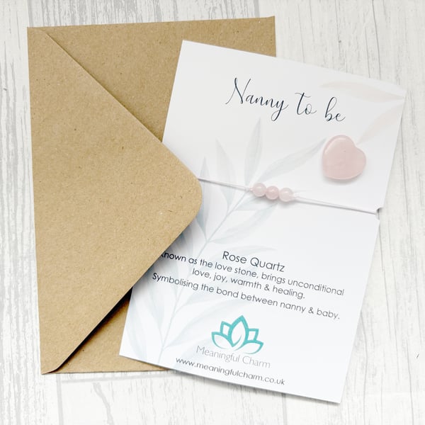 Nanny to be, Pregnancy Reveal Gifts, New Grandparents, Crystal Bracelet