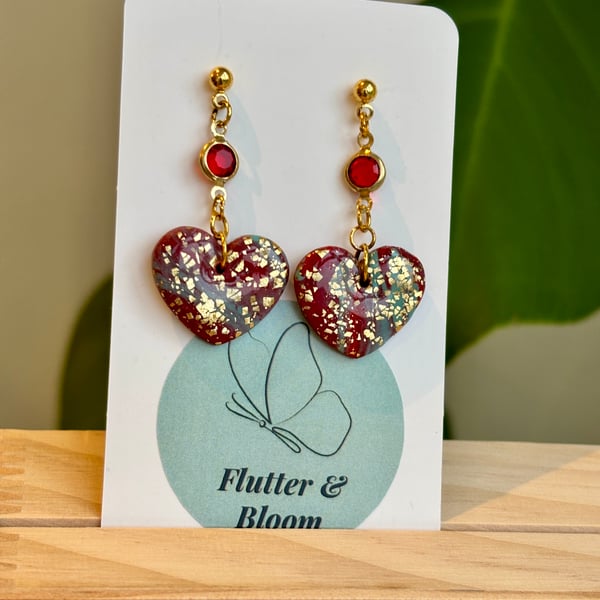 Heart dangling earrings 