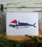 Cornish Mackerel Christmas Card, pack of 5 - cute fish, xmas, coastal, funny - Image 4