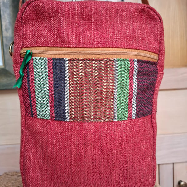 Red canvas box bag
