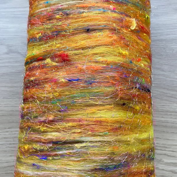 Art Batt for Spinning and Felting. Colour: Bright Summer Flowers
