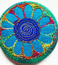 58mm Fabric Pocket Mirror with Free Machine Embroidery