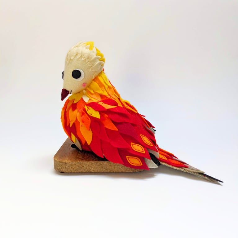 Resting Phoenix - Wool Felt Sculpture