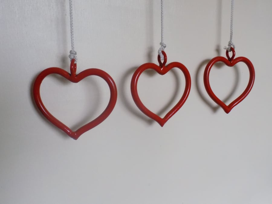 3 x Heart Light Pulls......................Wrought Iron (Forged Steel) Hand Made
