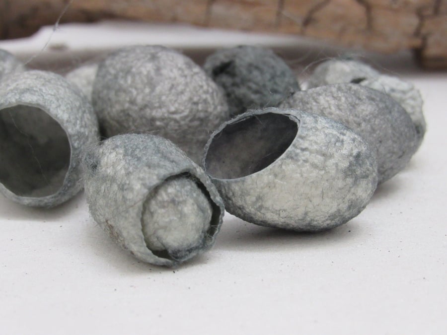 10 Blue Alkanet Naturally Dyed Silk Cocoons