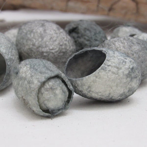 10 Blue Alkanet Naturally Dyed Silk Cocoons