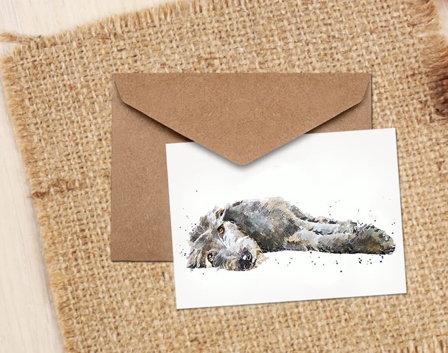 Irish Wolfhound II GreetingNote Card.Irish Wolfhound Cards,Irish Wolfhound Art c