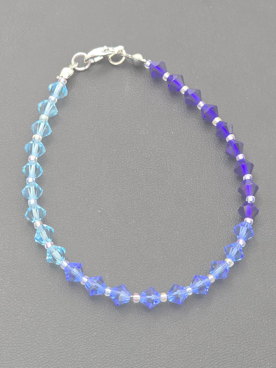 Preciosa Crystal bicone bracelet - Blue ombre