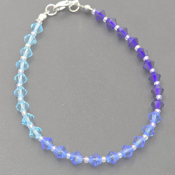 Preciosa Crystal bicone bracelet - Blue ombre