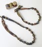 Khaki, Brown, Grey & Black Liberty Print Fabric Necklace - Uncle E - Image 3