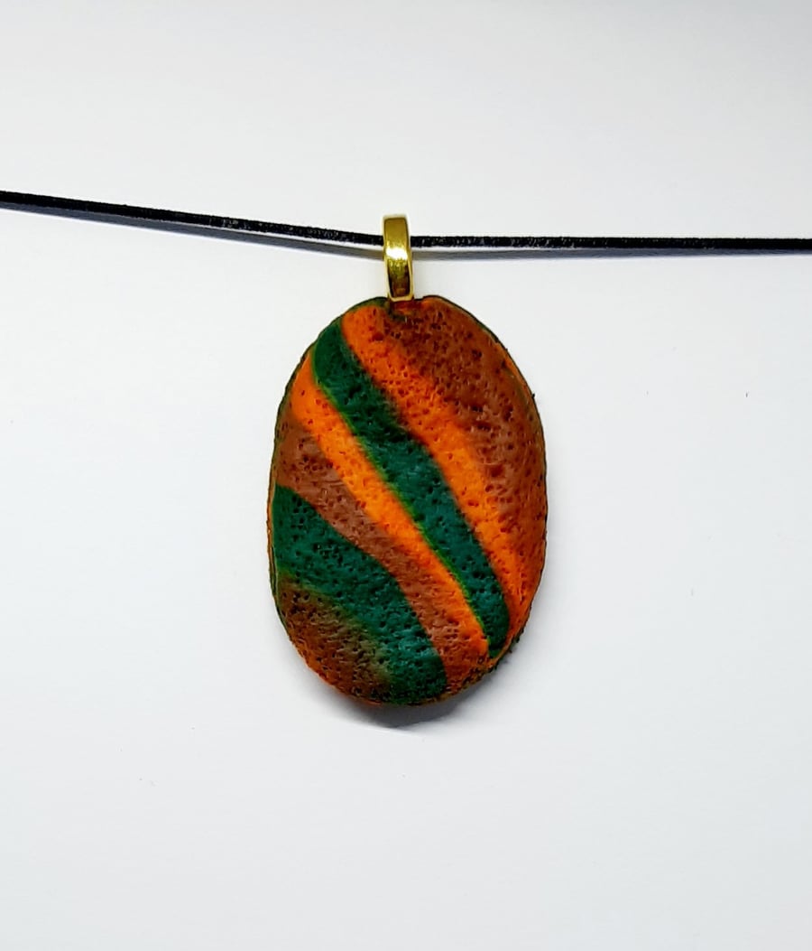 Textured polymer clay pendant 