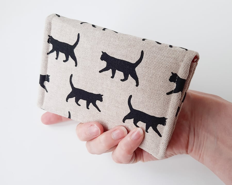 Black Cat Wallet, Women's Bi-Fold Wallet - Free P&P