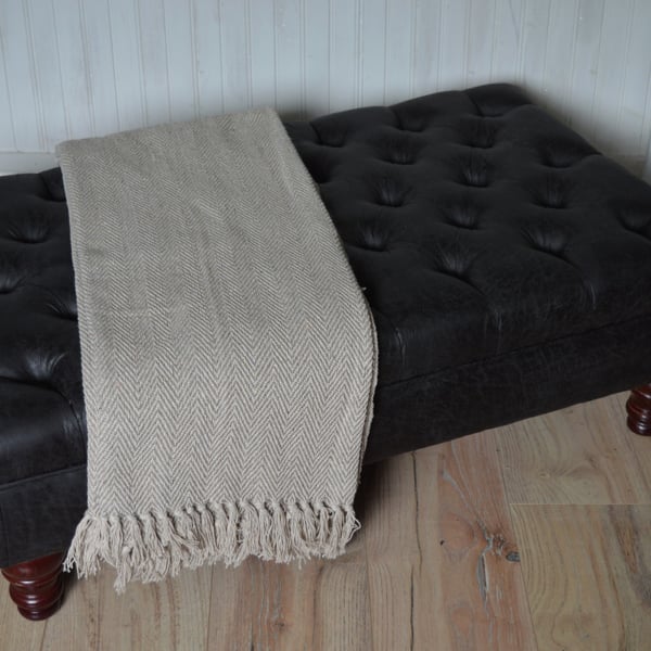 Chesterfield Deep Button Footstool in Antique Black Faux Suede