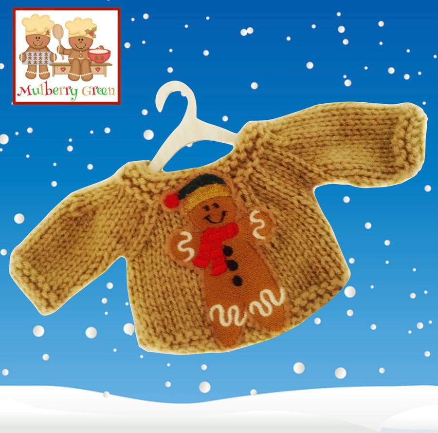 Embroidered Gingerbread Man Jumper