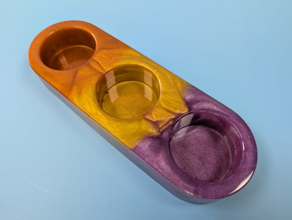 Triple Tealight Holder – Sunset Sorbet Swirl